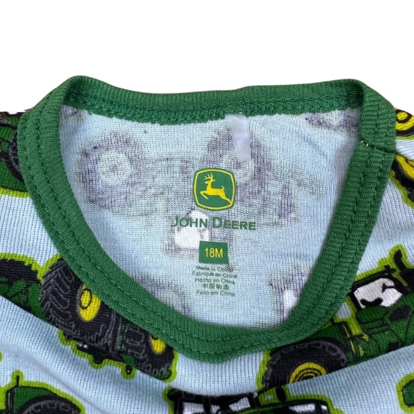 John Deere Tractor Print Infant Baby Boy Pajama Sleepwear Set - Size 18M - Picture 4 of 6